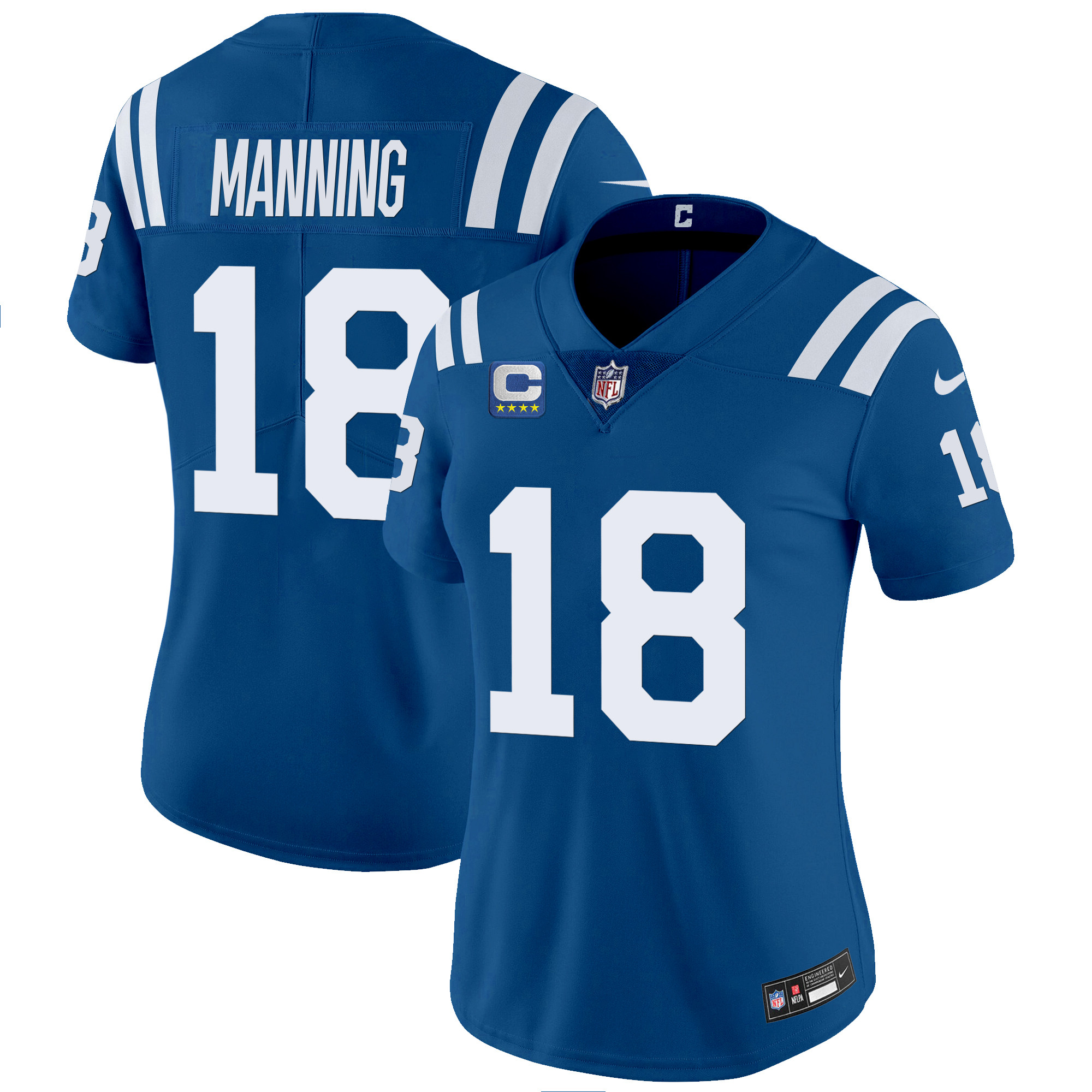 Peyton Manning Women's Indianapolis Colts Vapor Limited Royal Jersey - All Stitched