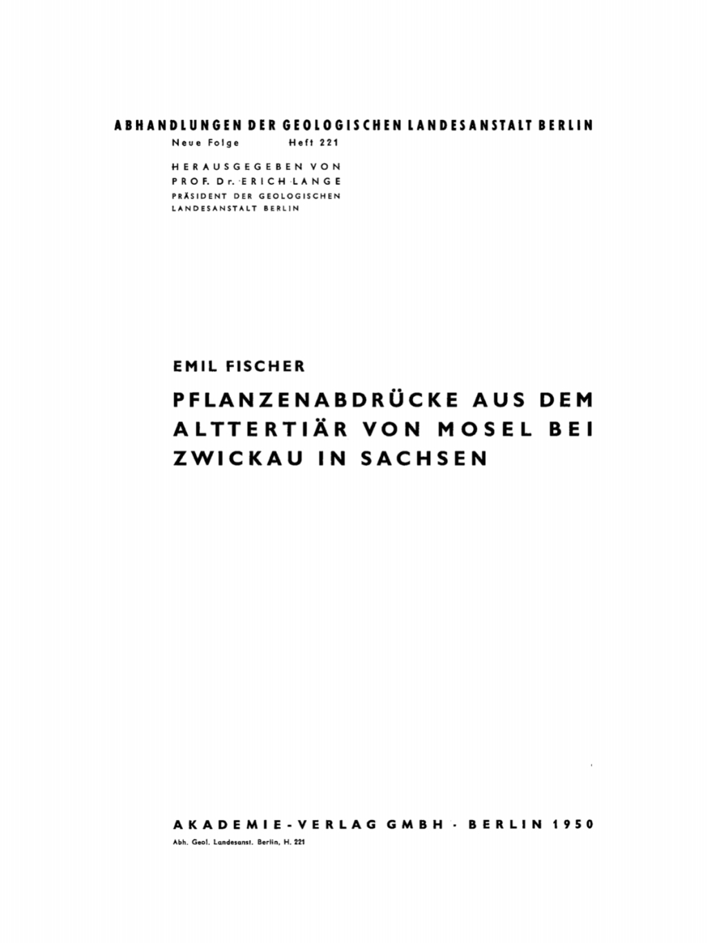 PflanzenabdrÃ¼cke aus dem AlttertiÃ¤r von Mosel bei Zwickau in Sachsen 1st Edition â€“ PDF/EPUB Version Downloadable