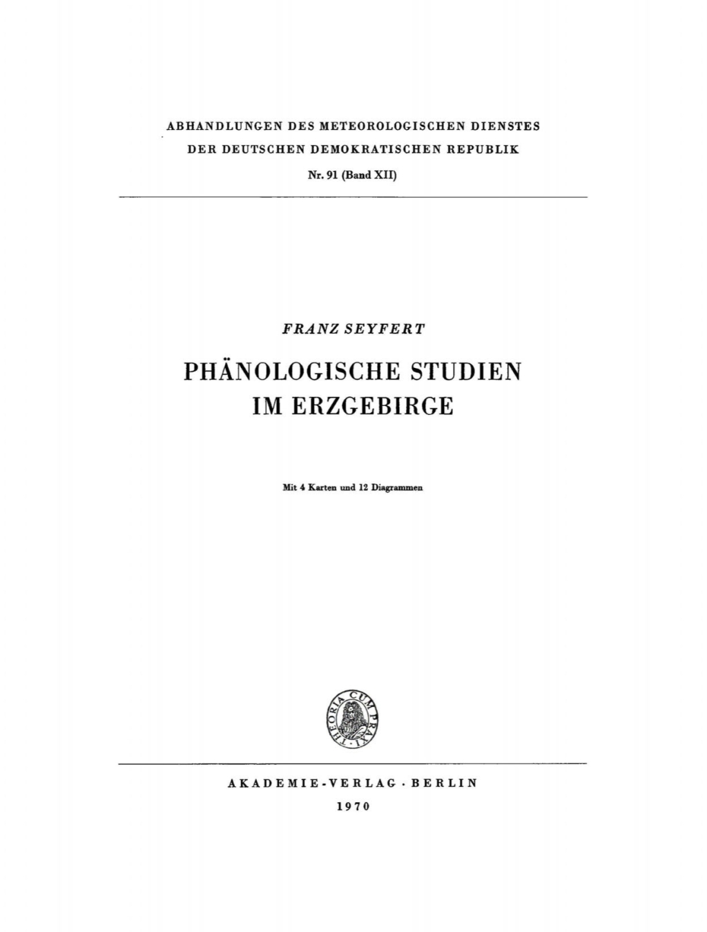 PhÃ¤nologische Studien im Erzgebirge 1st Edition â€“ PDF/EPUB Version Downloadable