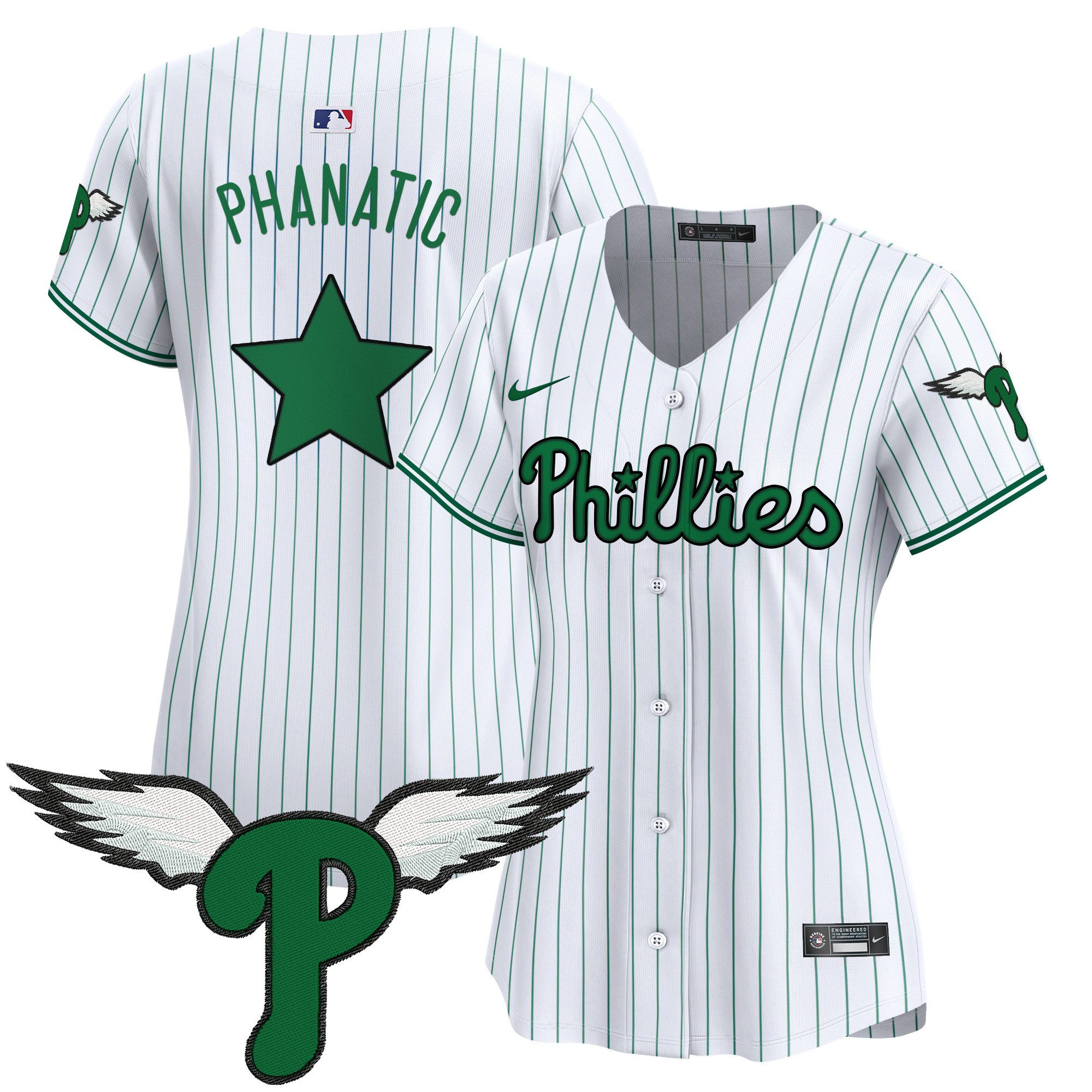 Phanatic Women's Philadelphia Phillies 2025 Vapor Premier Limited Pinstripe Jersey - All Stitched