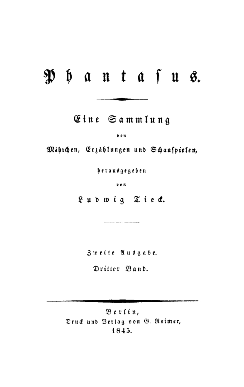 Phantasus: Eine Sammlung von MÃ¤hrchen, ErzÃ¤hlungen, Schauspielen und Novellen 1st Edition â€“ PDF/EPUB Version Downloadable