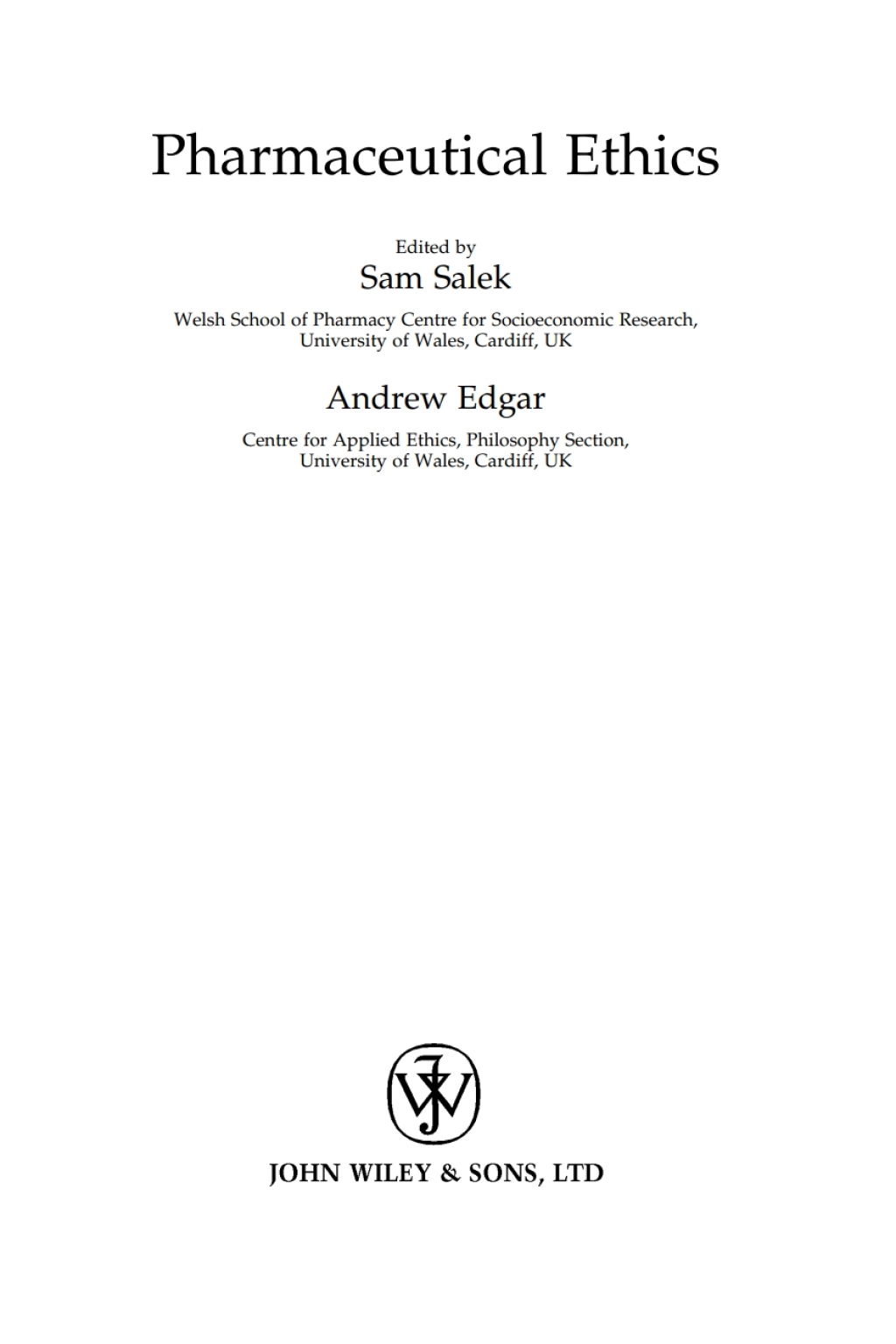 Pharmaceutical Ethics 1st Edition â€“ PDF/EPUB Version Downloadable