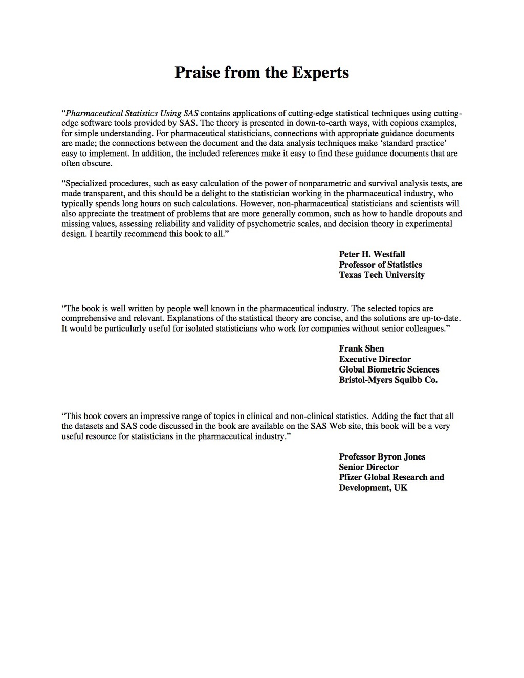 Pharmaceutical Statistics Using SAS A Practical Guide  â€“ PDF/EPUB Version Downloadable