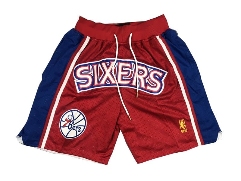 Philadelphia 76ers Hardwood Classics Red Shorts - Basketball Shorts Store