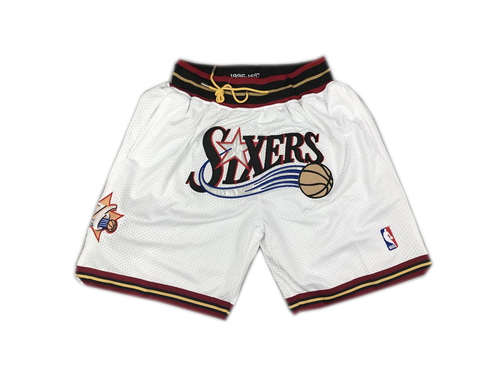 Philadelphia 76ers Shorts White - Basketball Shorts Store