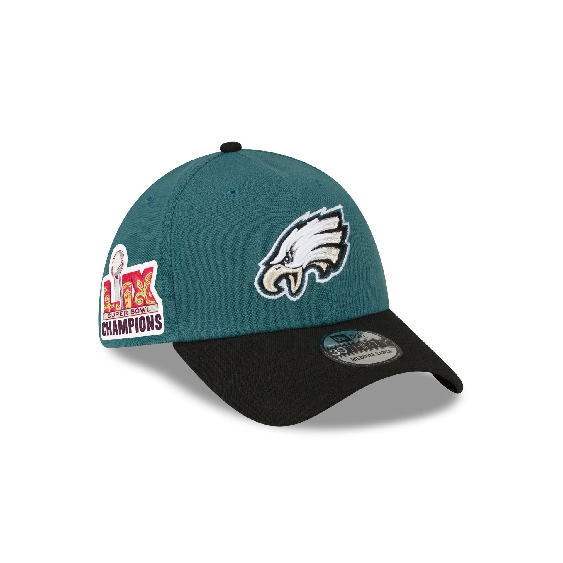 Philadelphia Eagles Super Bowl LIX Champions Side Patch 39THIRTY Stretch Fit