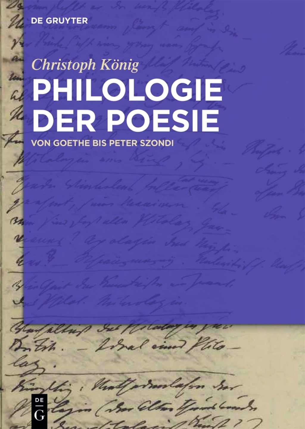 Philologie der Poesie Von Goethe bis Peter Szondi 1st Edition – PDF/EPUB Version Downloadable