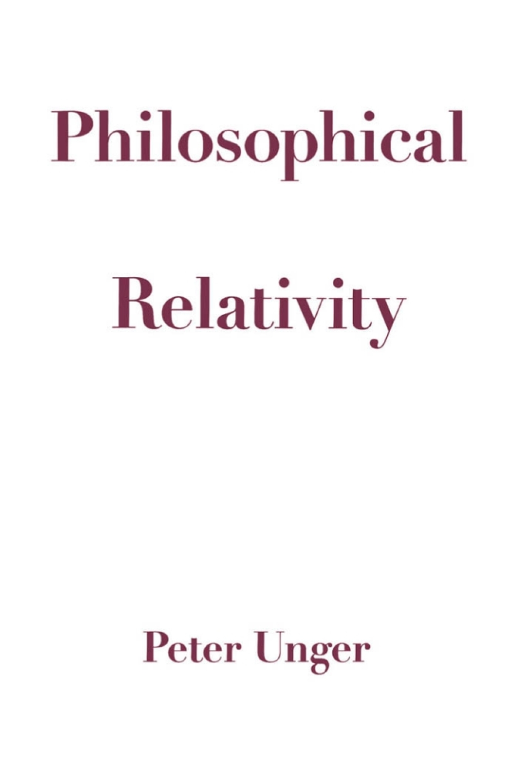 Philosophical Relativity  â€“ PDF/EPUB Version Downloadable