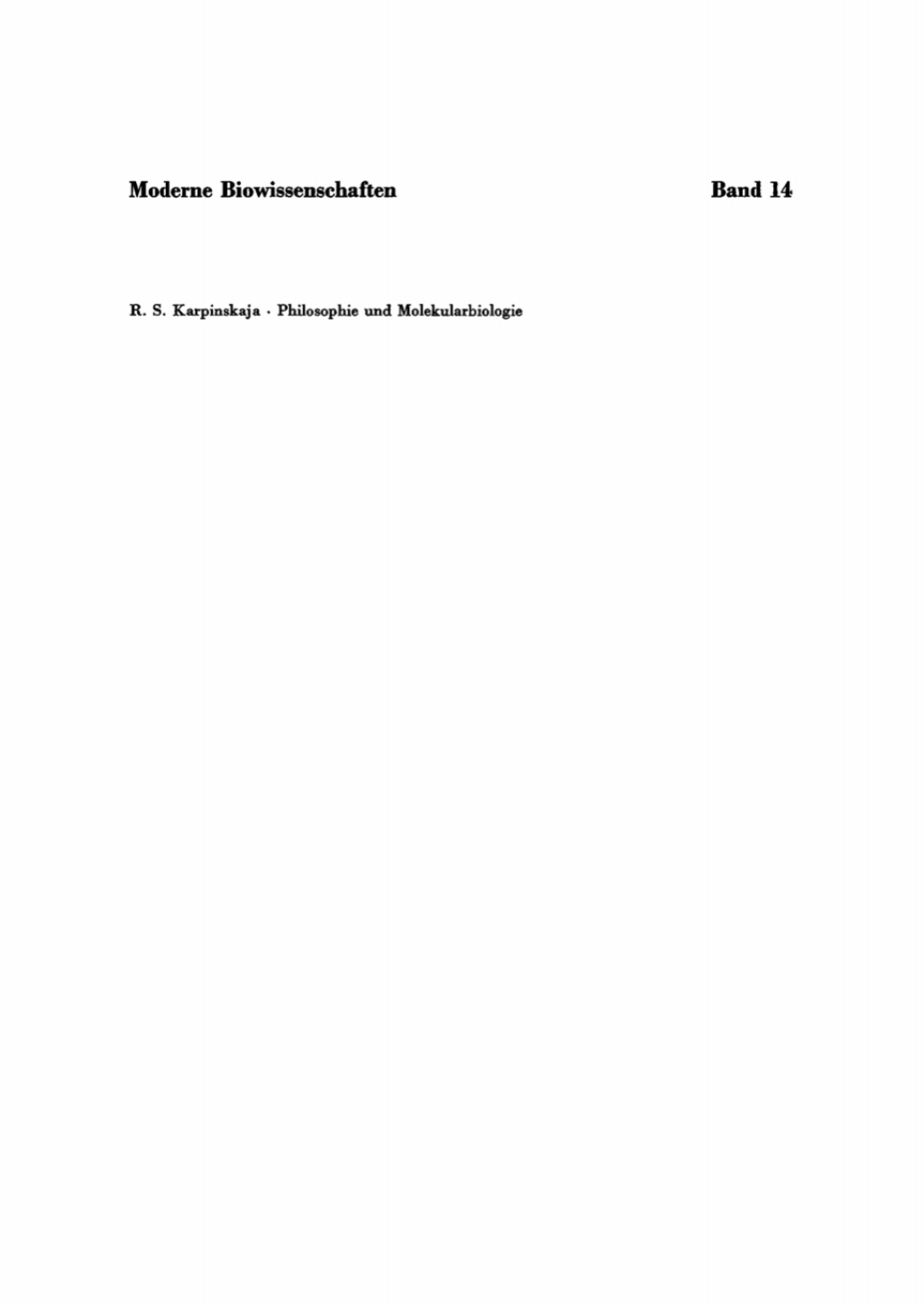 Philosophie und Molekularbiologie 1st Edition â€“ PDF/EPUB Version Downloadable