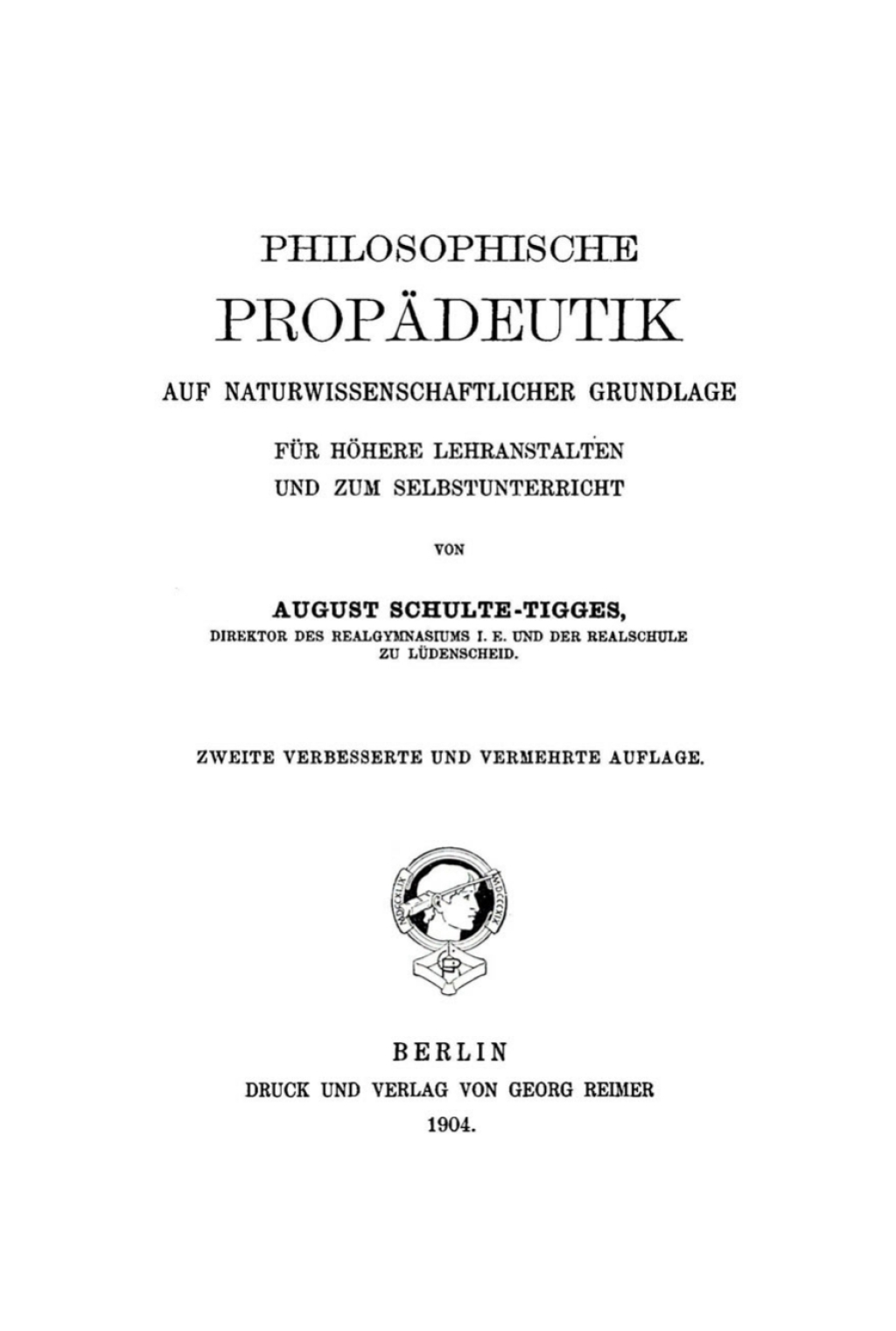 Philosophische PropÃ¤deutik auf naturwissenschaftlicher Grundlage 2nd Edition â€“ PDF/EPUB Version Downloadable