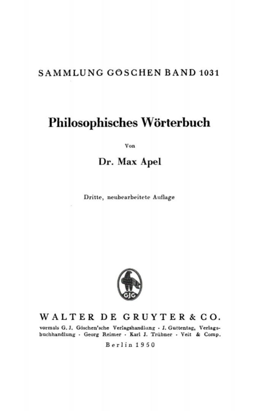 Philosophisches WÃ¶rterbuch 3rd Edition â€“ PDF/EPUB Version Downloadable