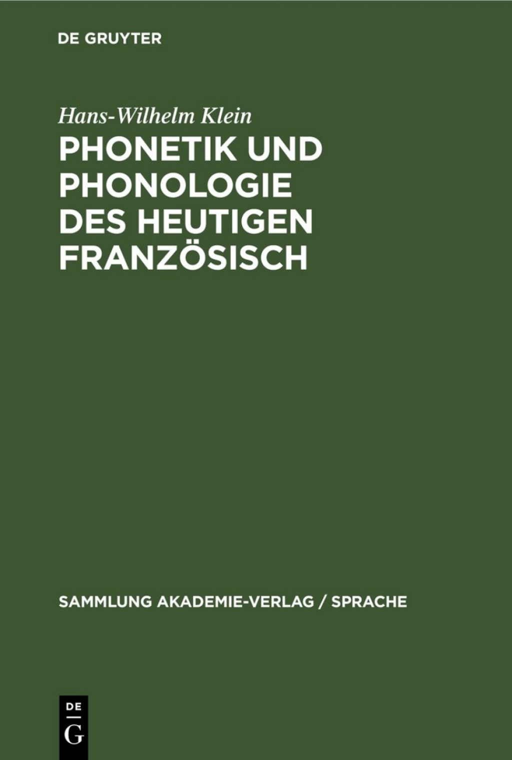 Phonetik und Phonologie des heutigen FranzÃ¶sisch 2nd Edition â€“ PDF/EPUB Version Downloadable