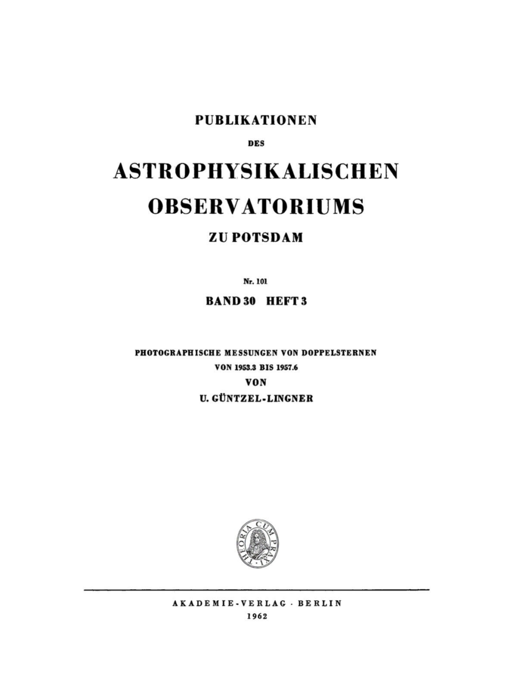 Photographische Messungen von Doppelsternen von 1953.3 bis 1957.6 1st Edition â€“ PDF/EPUB Version Downloadable