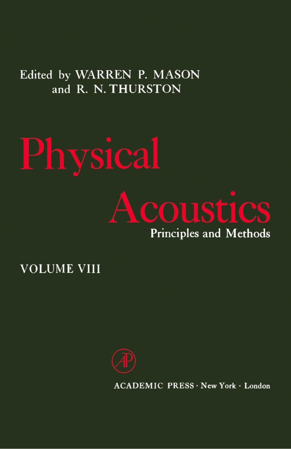 Physical Acoustics V8: Principles and Methods 1st Edition â€“ PDF/EPUB Version Downloadable