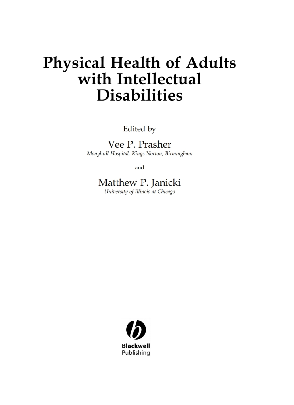 Physical Health of Adults with Intellectual Disabilities 1st Edition â€“ PDF/EPUB Version Downloadable