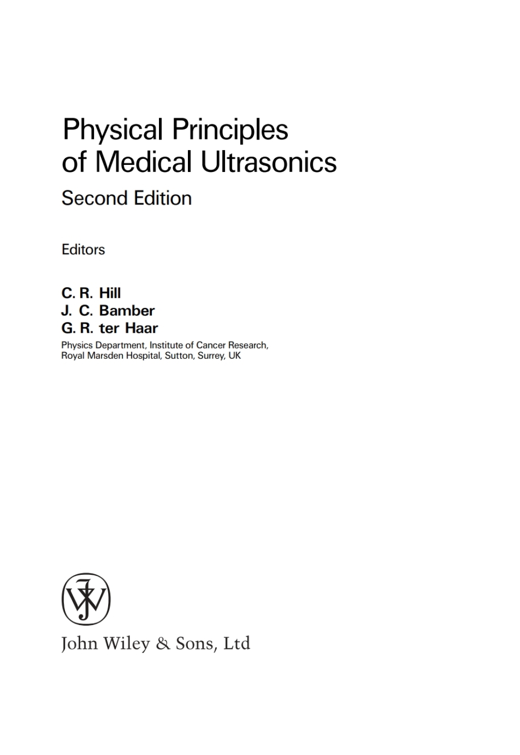 Physical Principles of Medical Ultrasonics 2nd Edition â€“ PDF/EPUB Version Downloadable