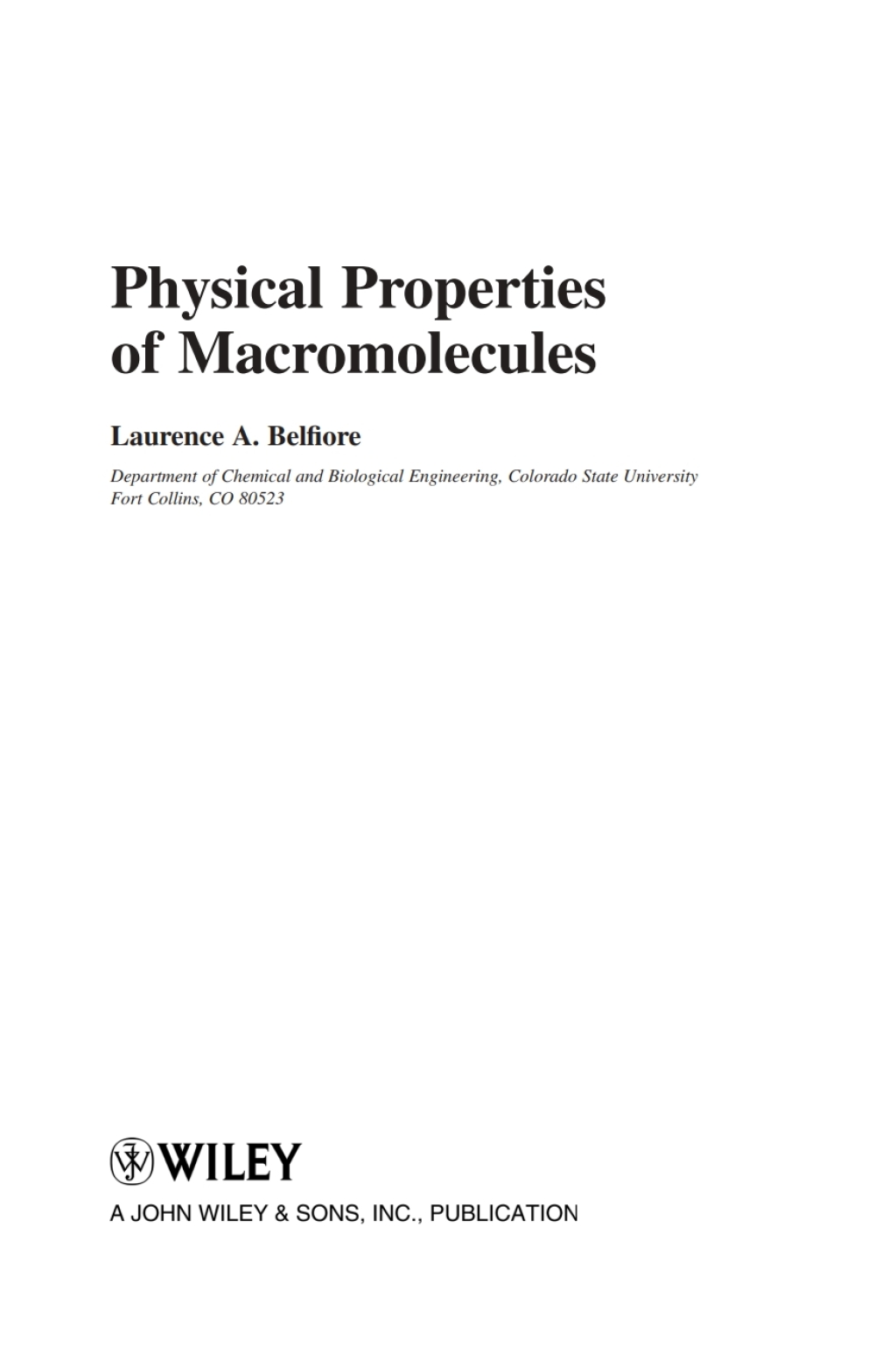 Physical Properties of Macromolecules 1st Edition â€“ PDF/EPUB Version Downloadable