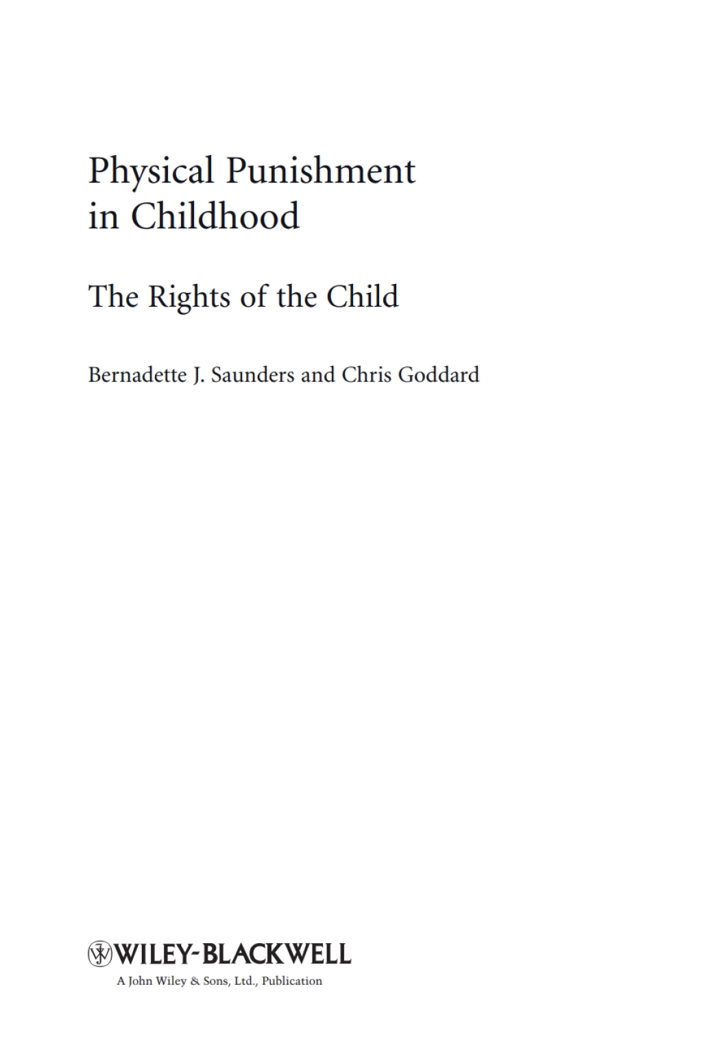 Physical Punishment in Childhood The Rights of the Child 1st Edition â€“ PDF/EPUB Version Downloadable