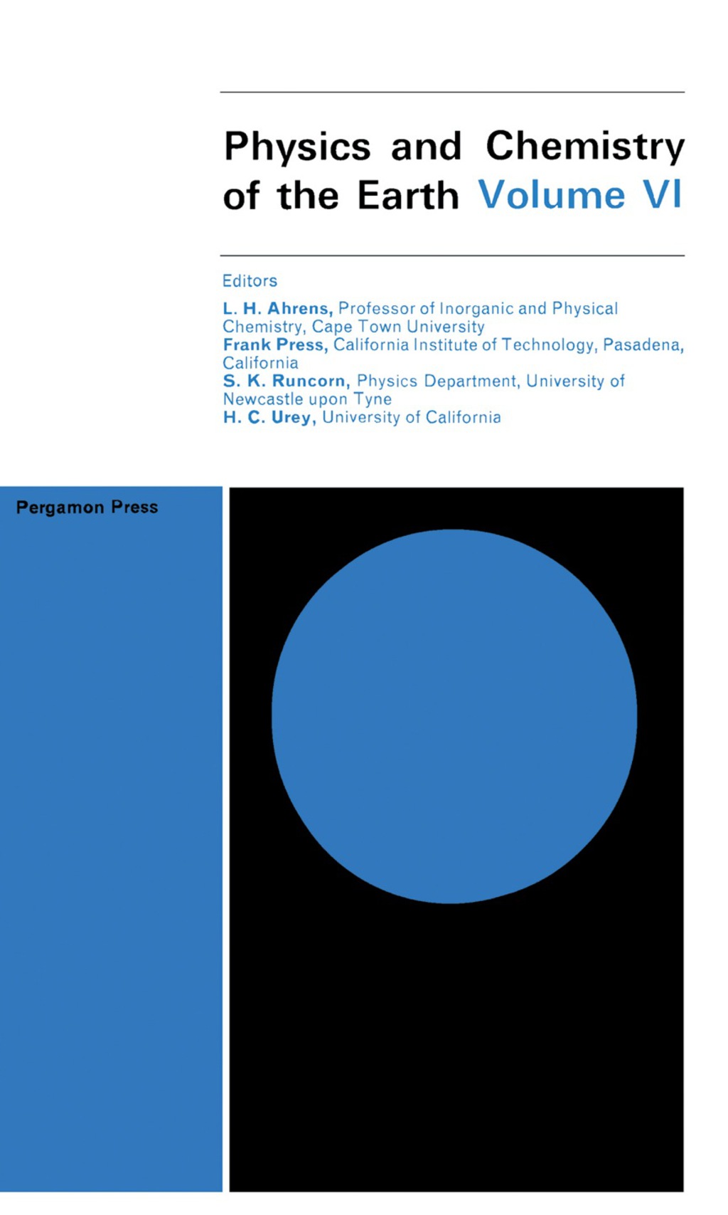 Physics and Chemistry of the Earth Progress Series, Volume 6  â€“ PDF/EPUB Version Downloadable