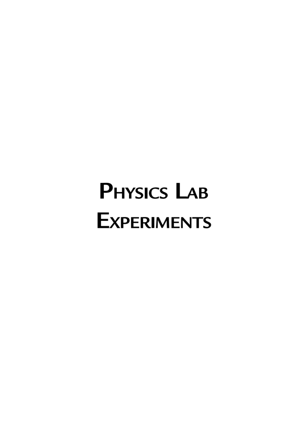 Physics Lab Experiments 1st Edition â€“ PDF/EPUB Version Downloadable