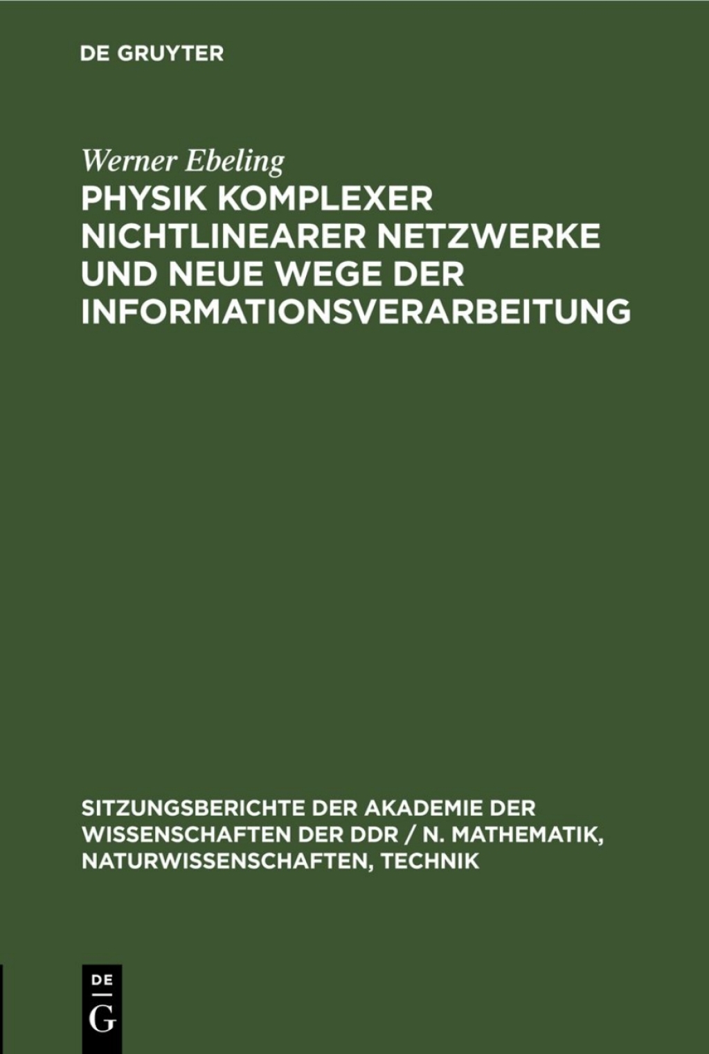 Physik komplexer nichtlinearer Netzwerke und neue Wege der Informationsverarbeitung 1st Edition â€“ PDF/EPUB Version Downloadable
