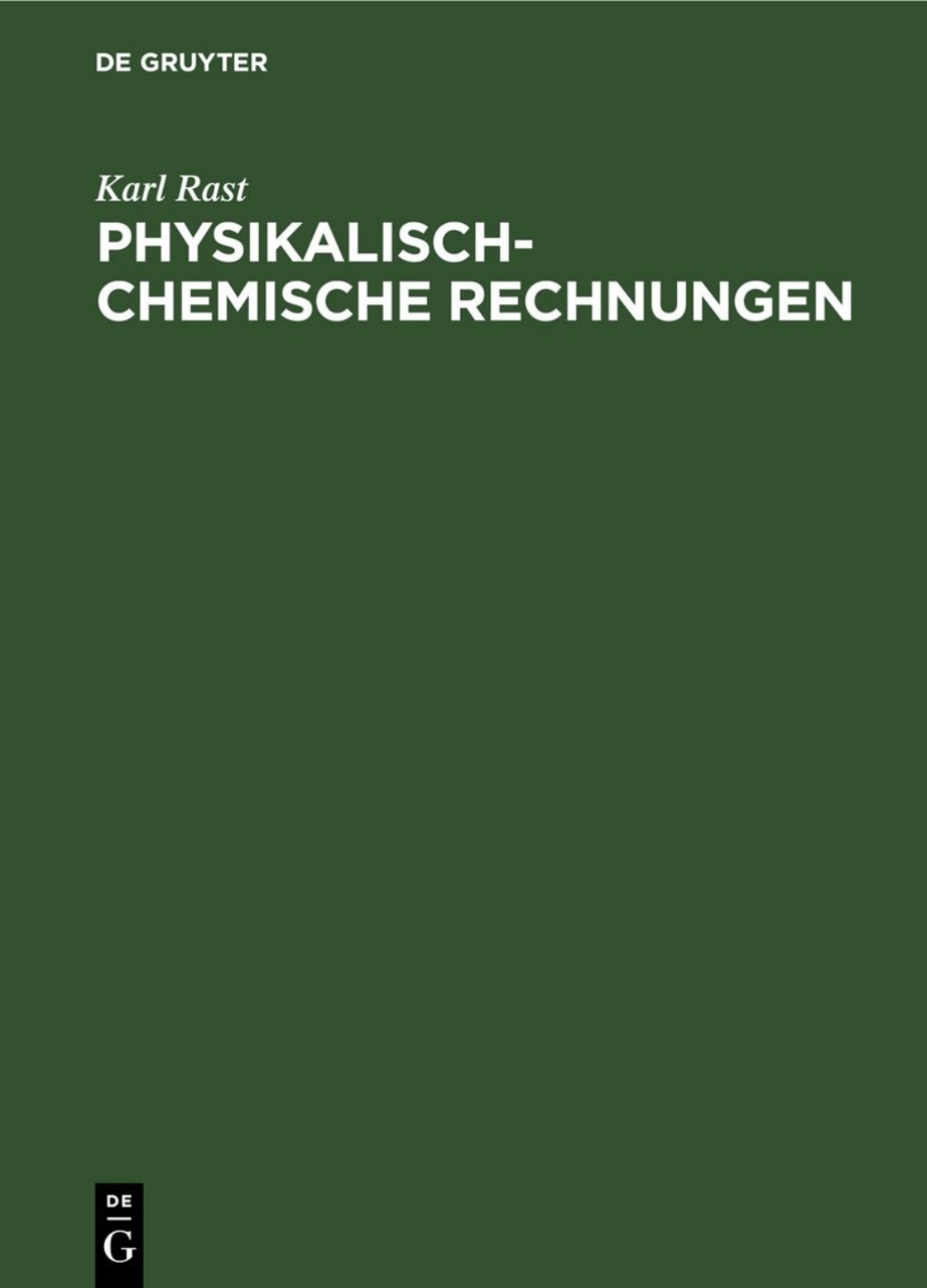 Physikalisch-chemische Rechnungen 1st Edition â€“ PDF/EPUB Version Downloadable