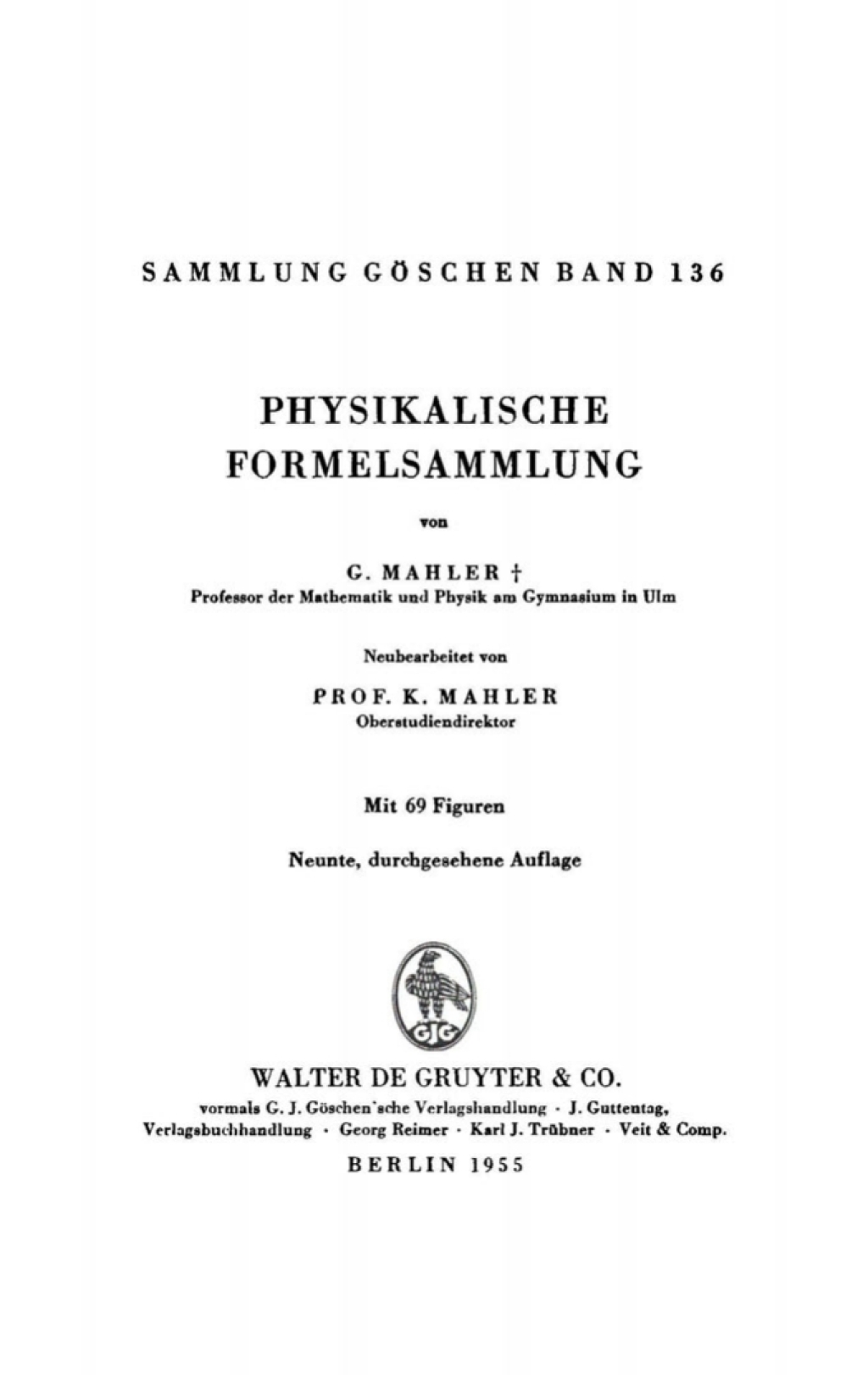 Physikalische Formelsammlung 9th Edition â€“ PDF/EPUB Version Downloadable