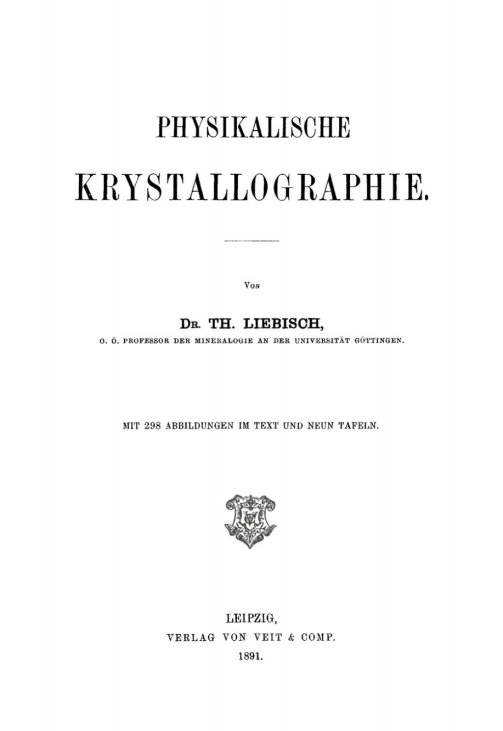 Physikalische Krystallographie 1st Edition â€“ PDF/EPUB Version Downloadable