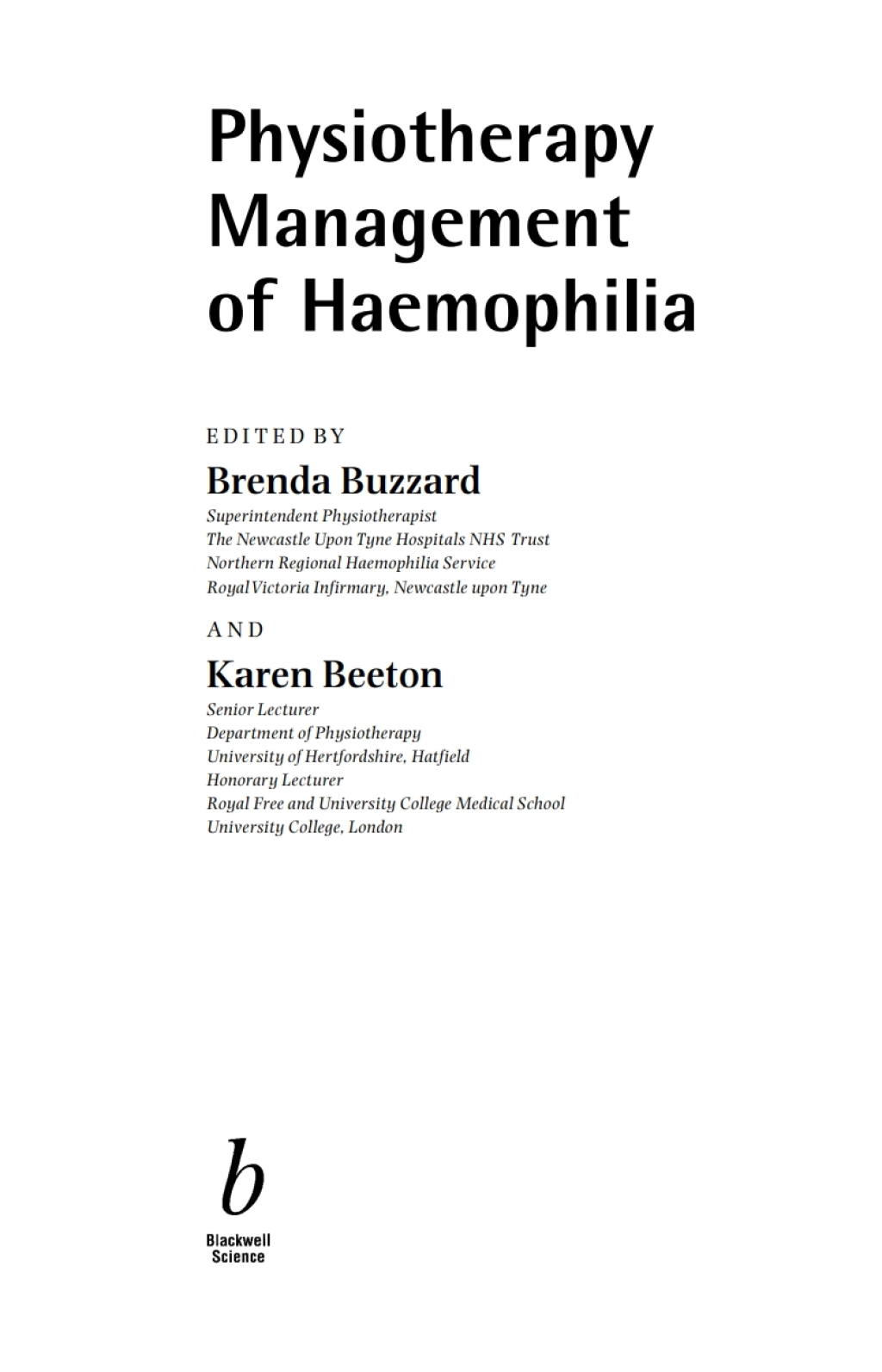 Physiotherapy Management of Haemophilia 1st Edition â€“ PDF/EPUB Version Downloadable