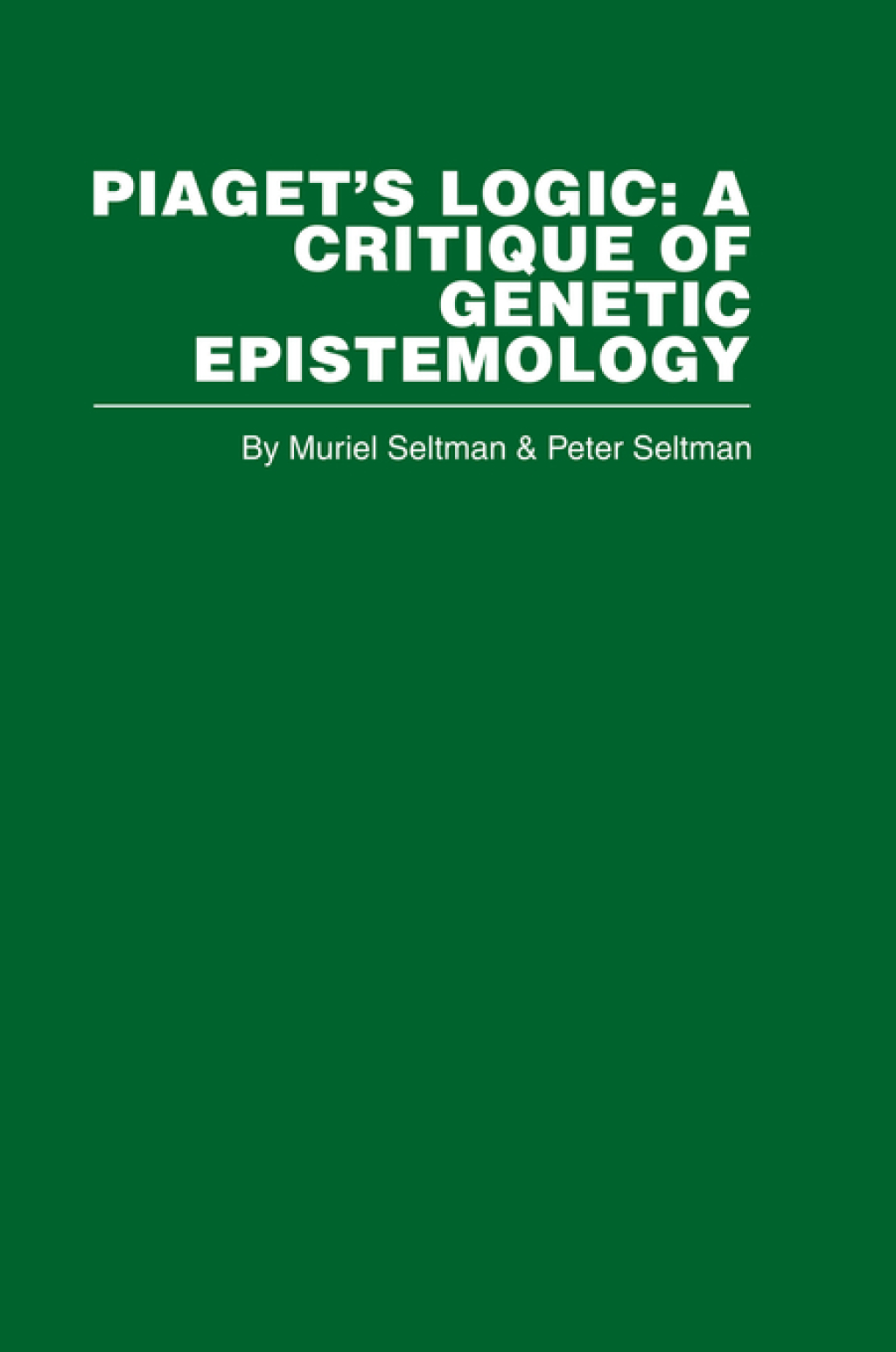 Piaget's Logic 1st Edition â€“ PDF/EPUB Version Downloadable