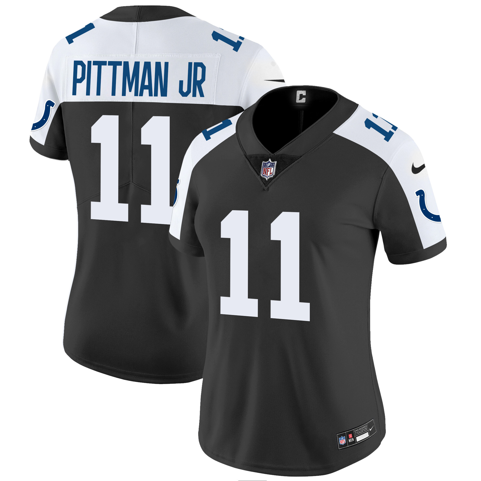 Pittman Jr. Women's Indianapolis Colts Vapor Limited Black Alternate Jersey - All Stitched