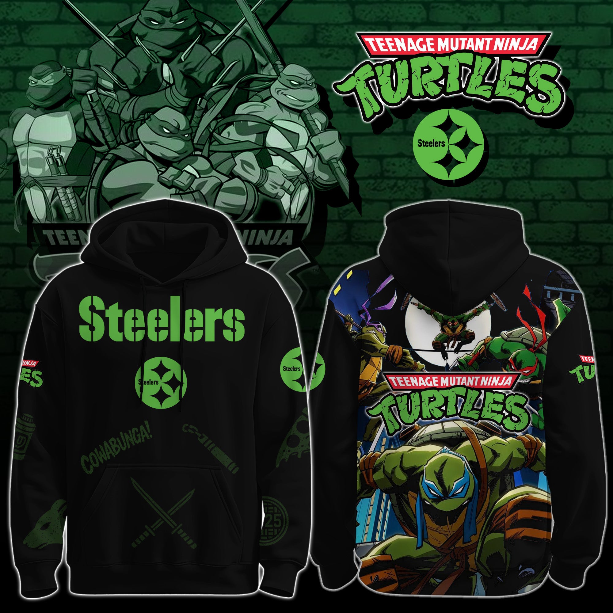 Pittsburgh Steelers NFL x Teenage Mutant Ninja Turtles Limited Edition 2025 Hoodie