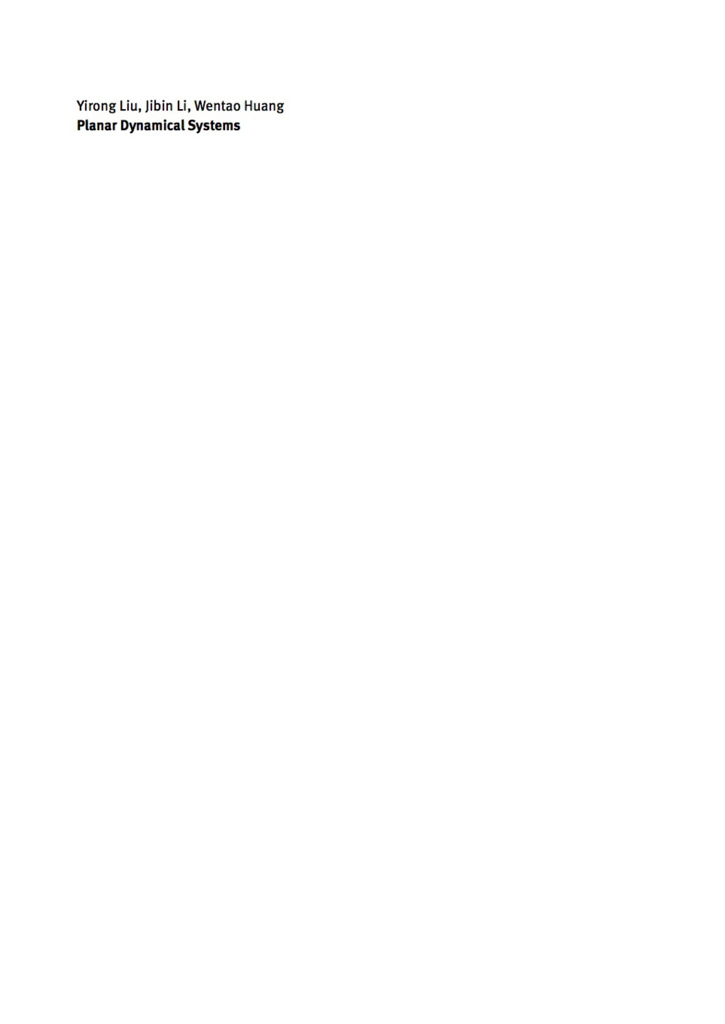 Planar Dynamical Systems Selected Classical Problems 1st Edition â€“ PDF/EPUB Version Downloadable