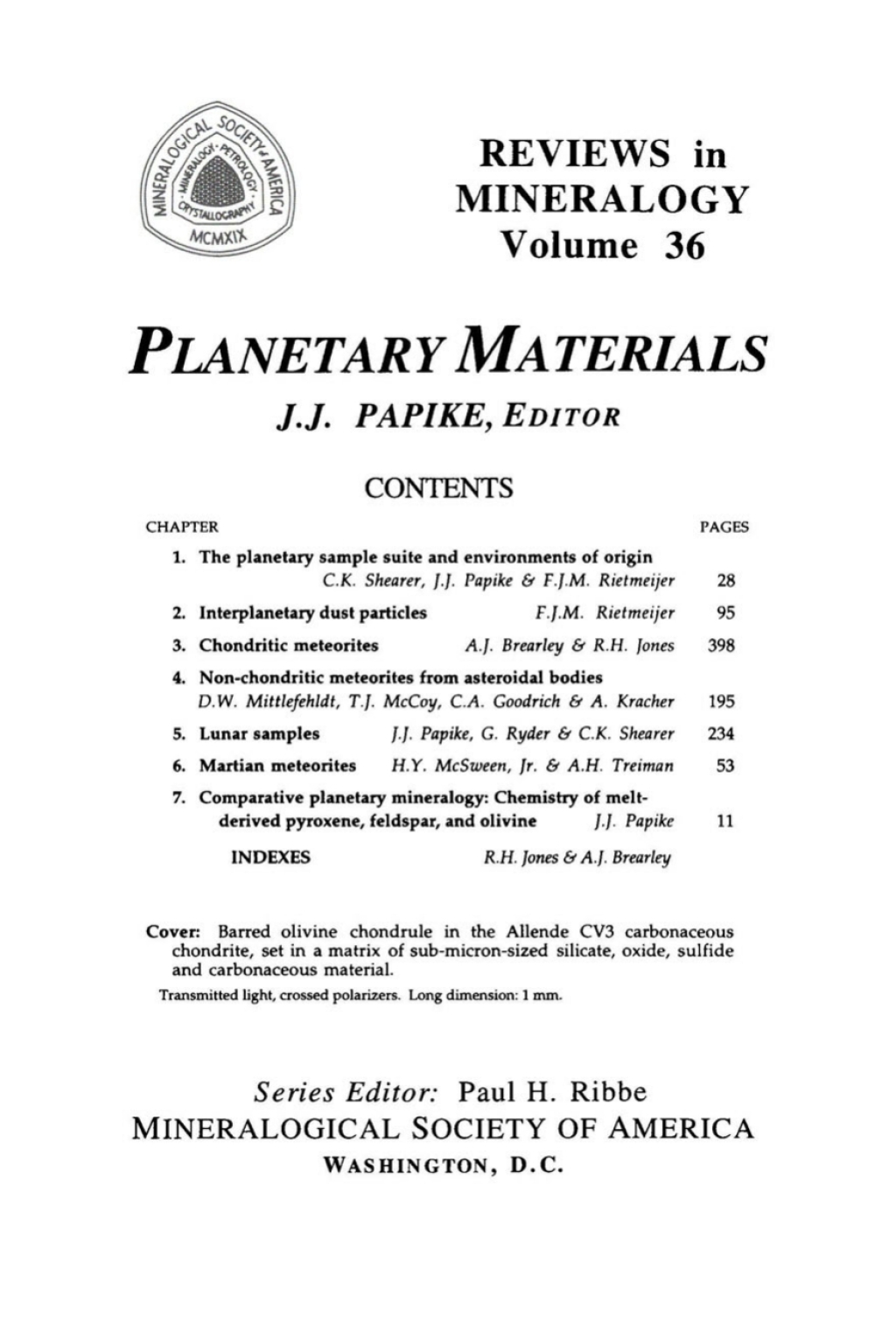 Planetary Materials 1st Edition â€“ PDF/EPUB Version Downloadable