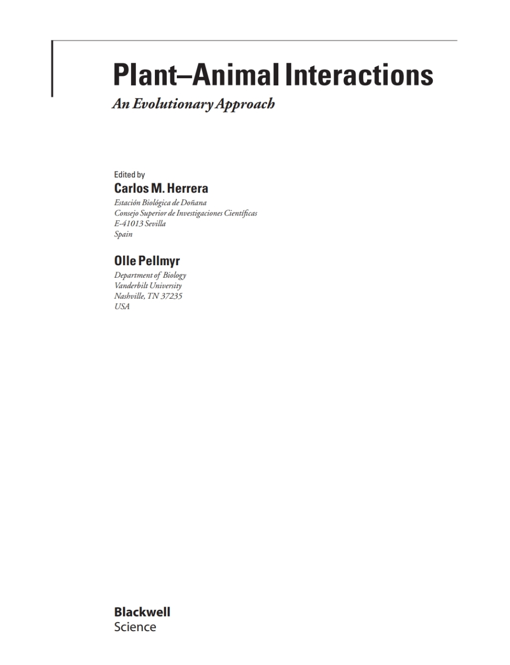 Plant Animal Interactions An Evolutionary Approach 1st Edition â€“ PDF/EPUB Version Downloadable