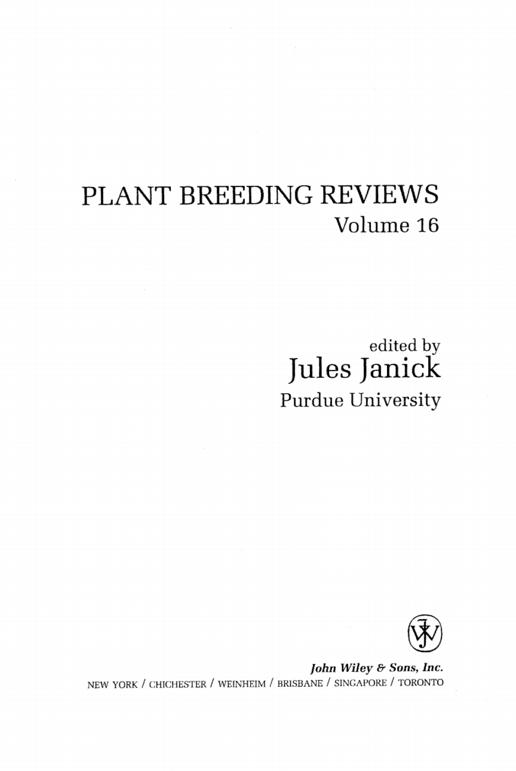 Plant Breeding Reviews 1st Edition – PDF/EPUB Version Downloadable