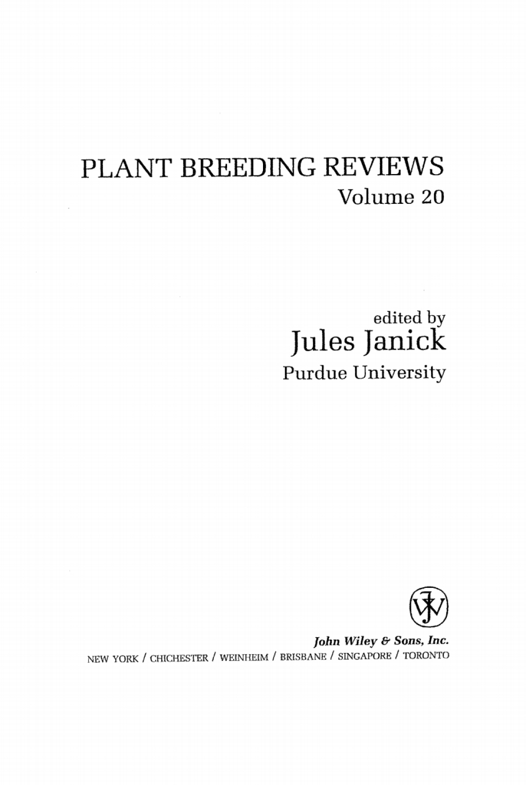 Plant Breeding Reviews 1st Edition â€“ PDF/EPUB Version Downloadable