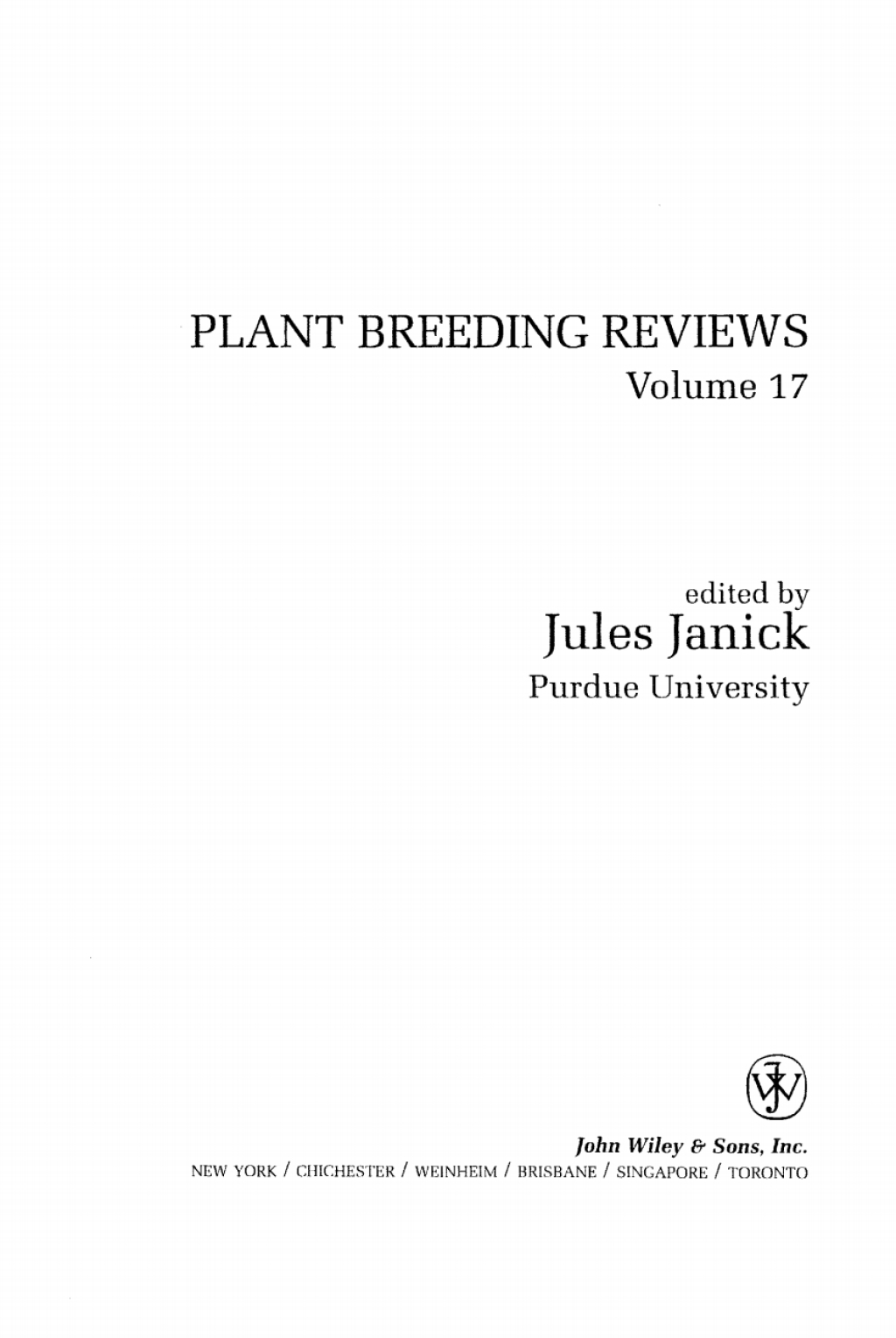 Plant Breeding Reviews 1st Edition â€“ PDF/EPUB Version Downloadable