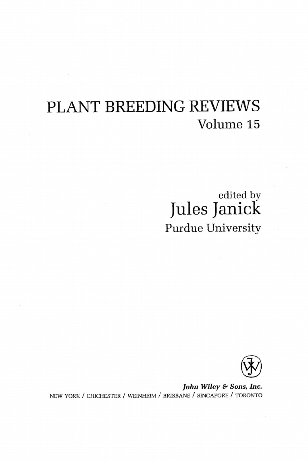 Plant Breeding Reviews 1st Edition â€“ PDF/EPUB Version Downloadable
