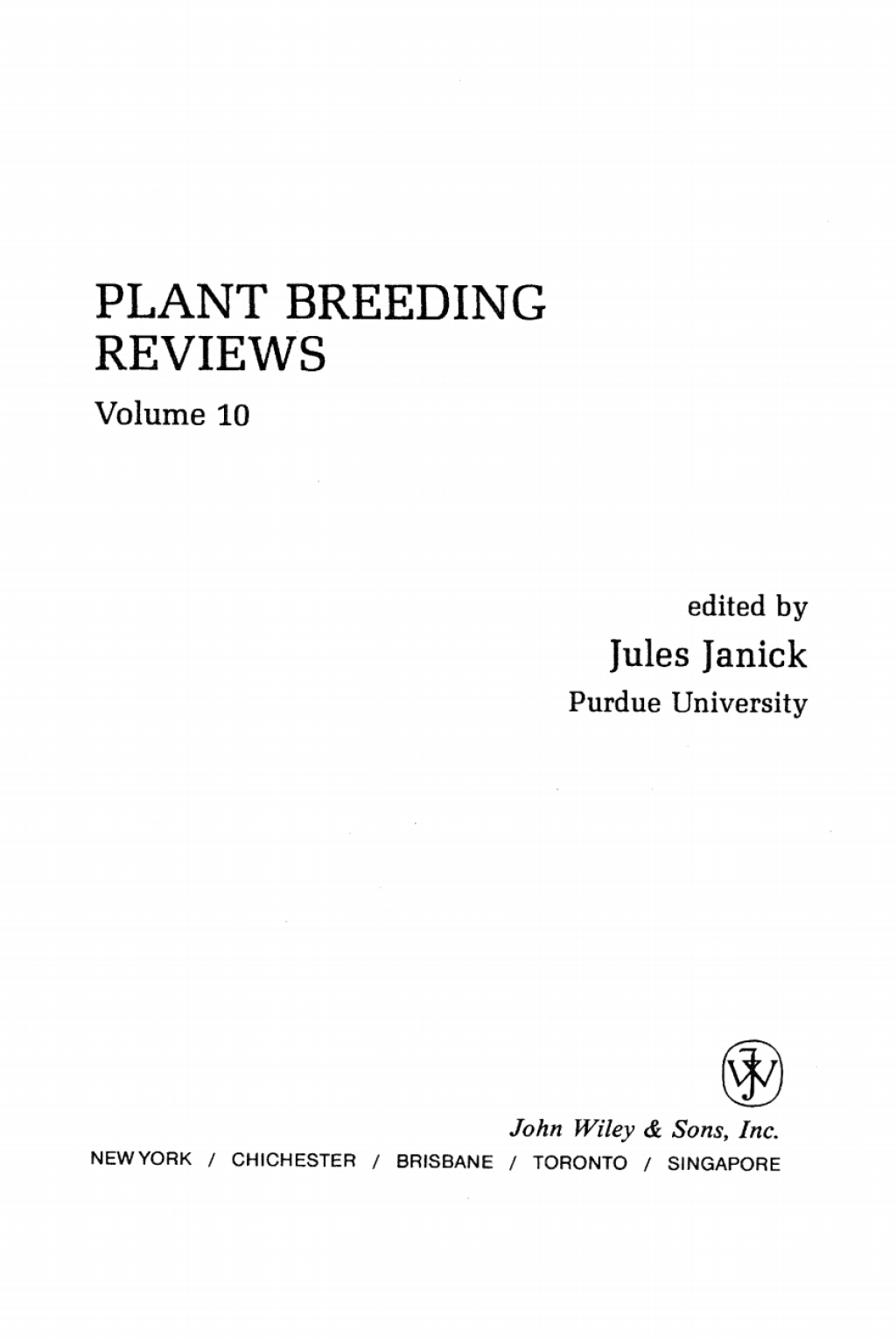 Plant Breeding Reviews 1st Edition â€“ PDF/EPUB Version Downloadable