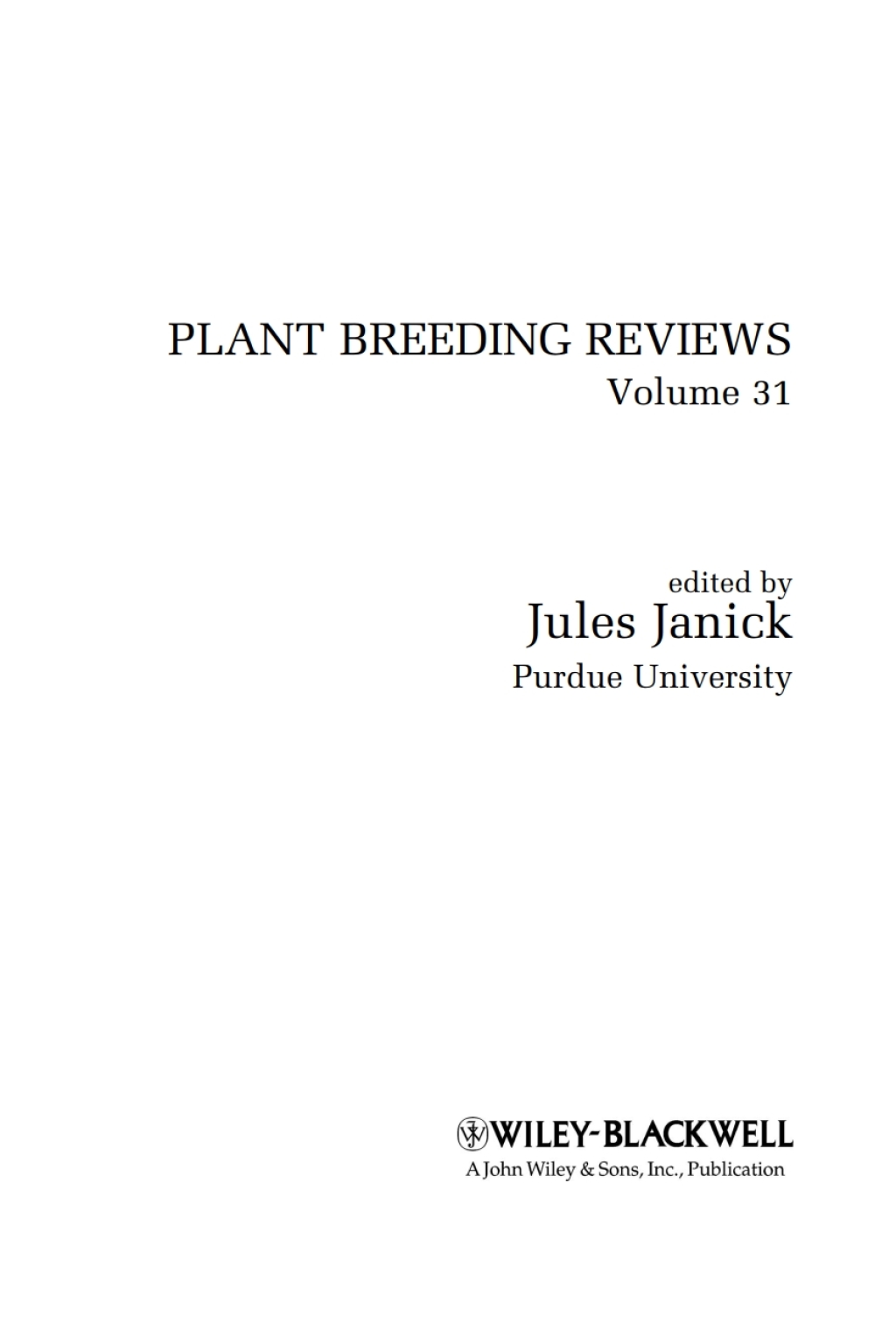 Plant Breeding Reviews 1st Edition – PDF/EPUB Version Downloadable
