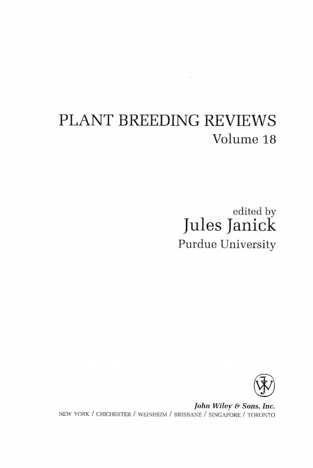 Plant Breeding Reviews 1st Edition â€“ PDF/EPUB Version Downloadable