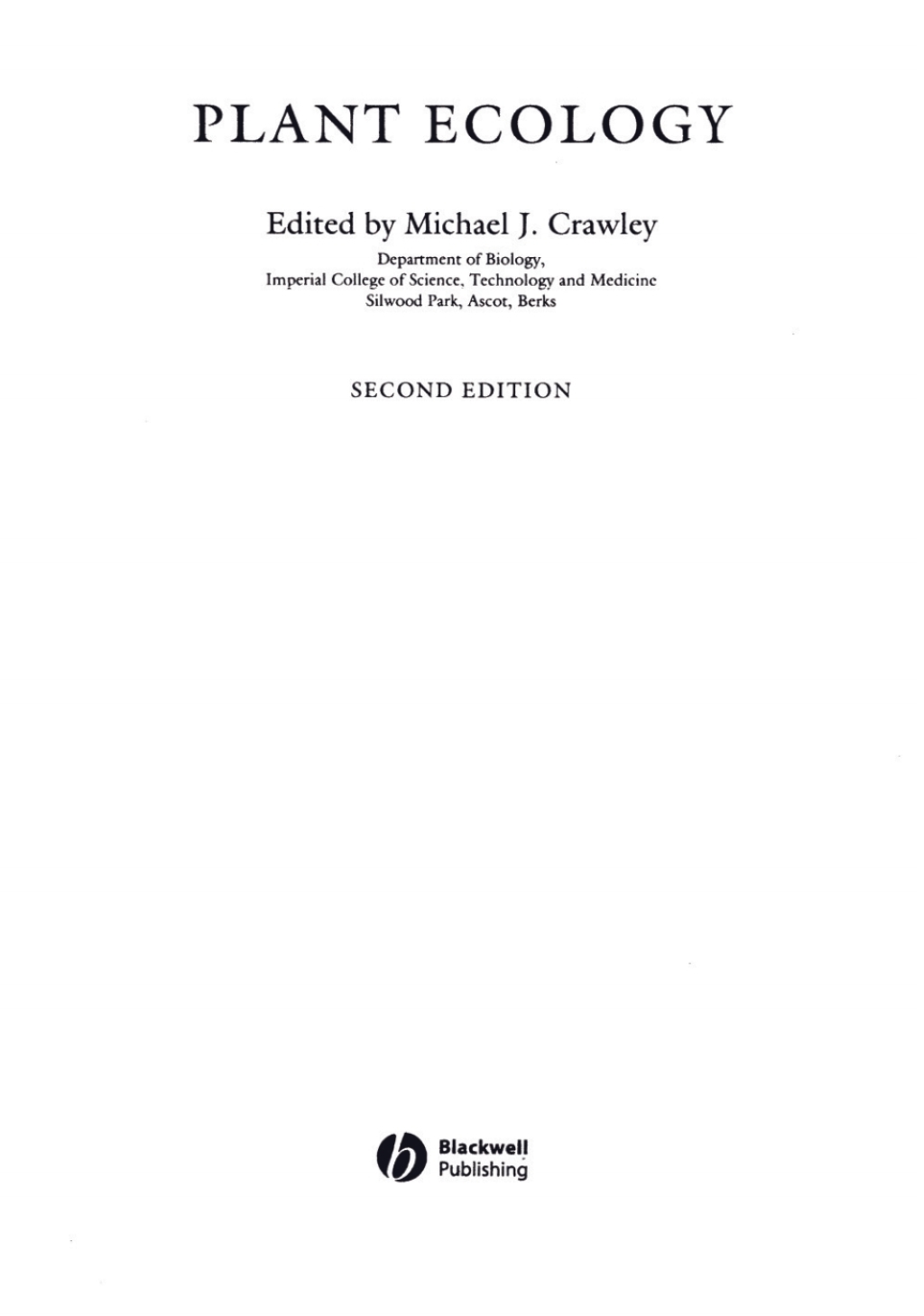 Plant Ecology 2nd Edition â€“ PDF/EPUB Version Downloadable