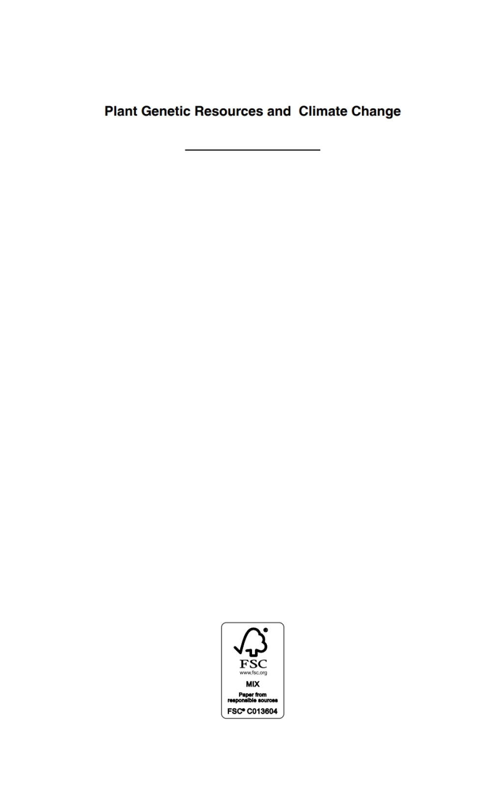 Plant Genetic Resources and Climate Change  â€“ PDF/EPUB Version Downloadable