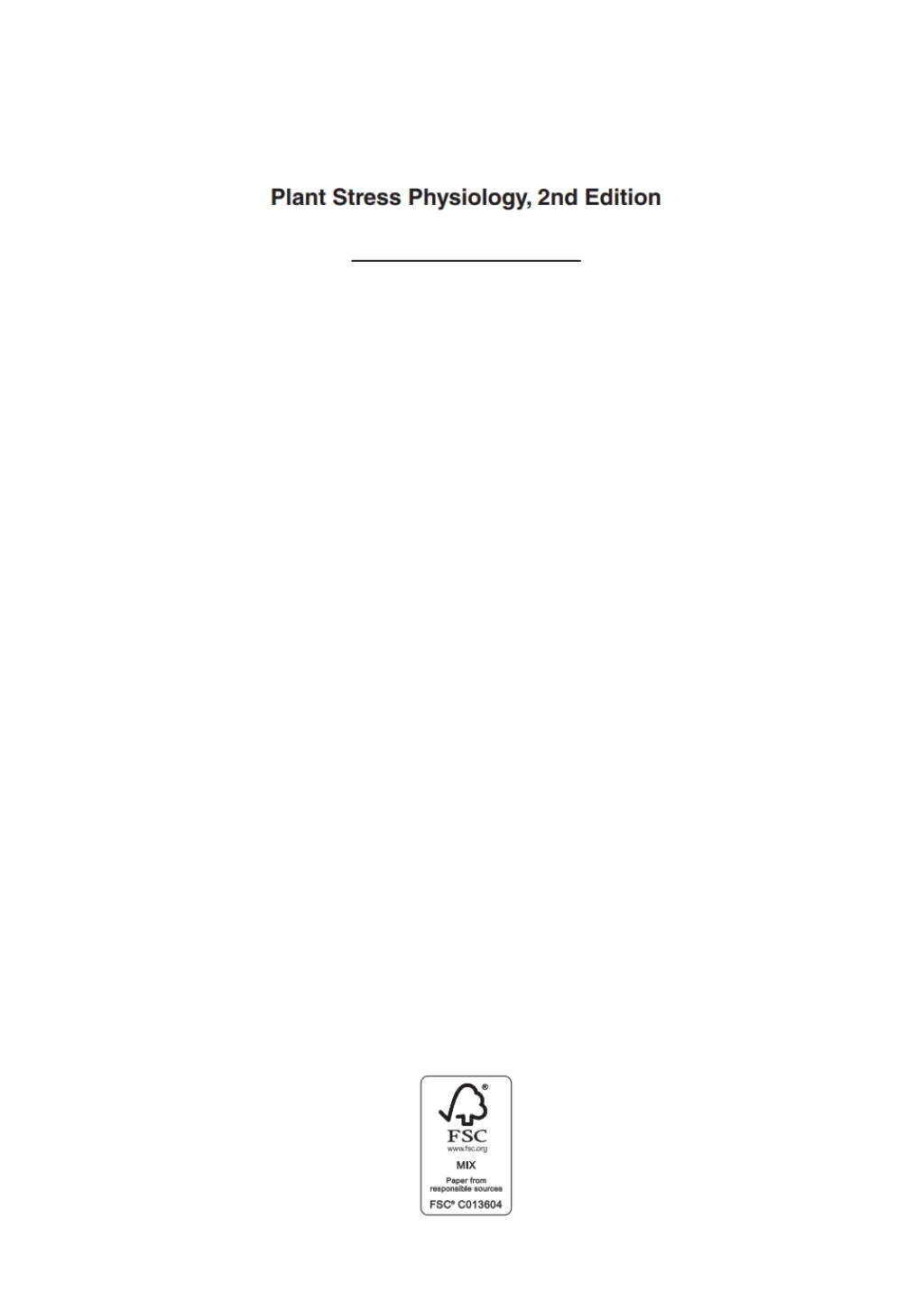 Plant Stress Physiology 2nd Edition â€“ PDF/EPUB Version Downloadable