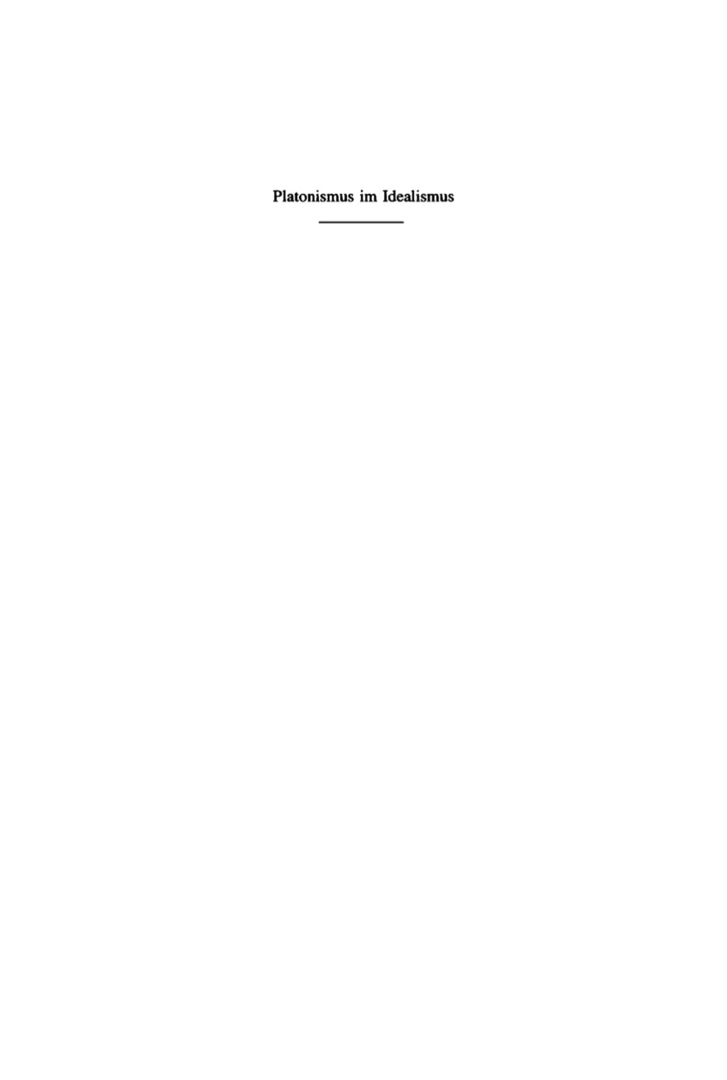 Platonismus im Idealismus  â€“ PDF/EPUB Version Downloadable