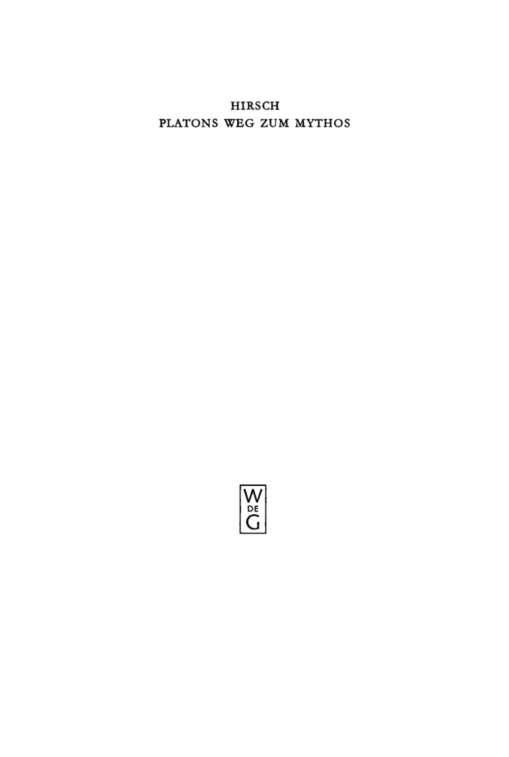 Platons Weg zum Mythos 1st Edition â€“ PDF/EPUB Version Downloadable