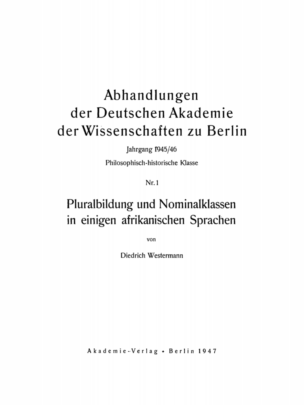 Pluralbildung und Nominalklassen in einigen afrikanischen Sprachen 1st Edition â€“ PDF/EPUB Version Downloadable