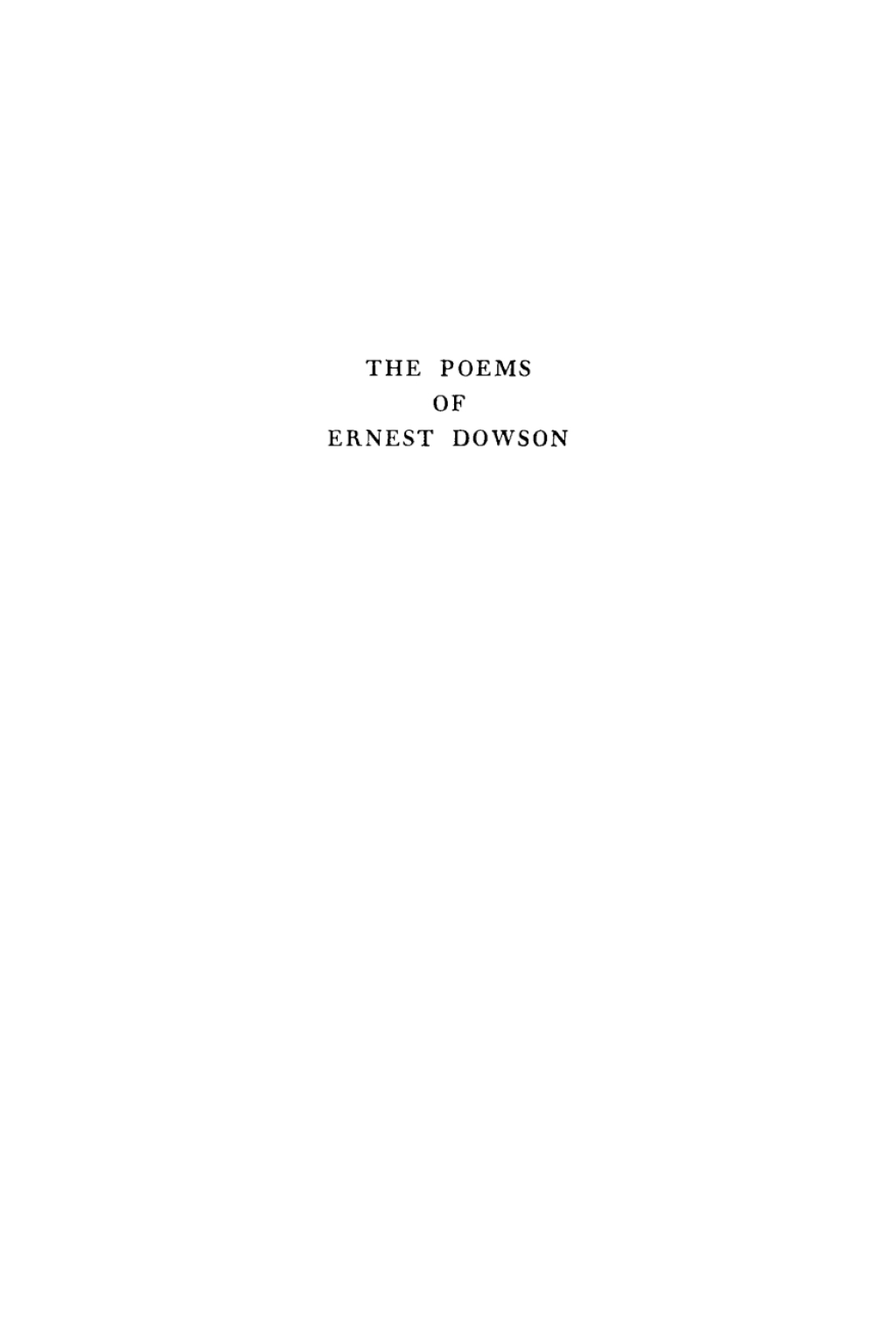 Poems of Ernest Dowson  â€“ PDF/EPUB Version Downloadable