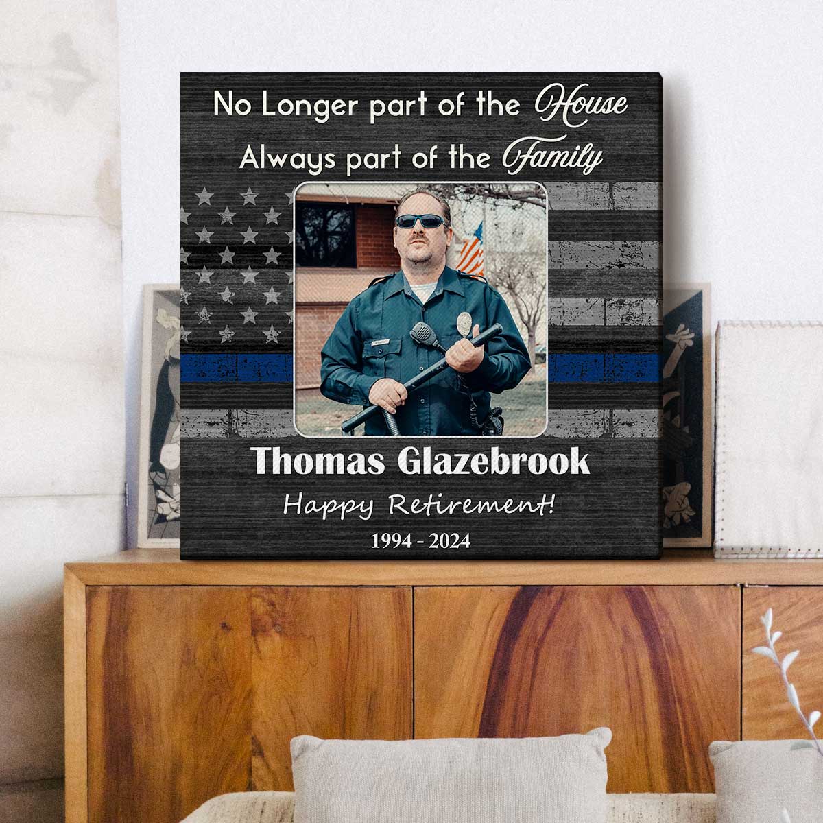 Police Retirement Customized Canvas, Gifts For Retired Cops, Police Officer Retirement Gifts, Retirement Gifts For Policemen, Retired Police Gift